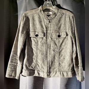 Vintage 90's CITY DKNY Linen Cotton Manadrin Collar Jacket 8